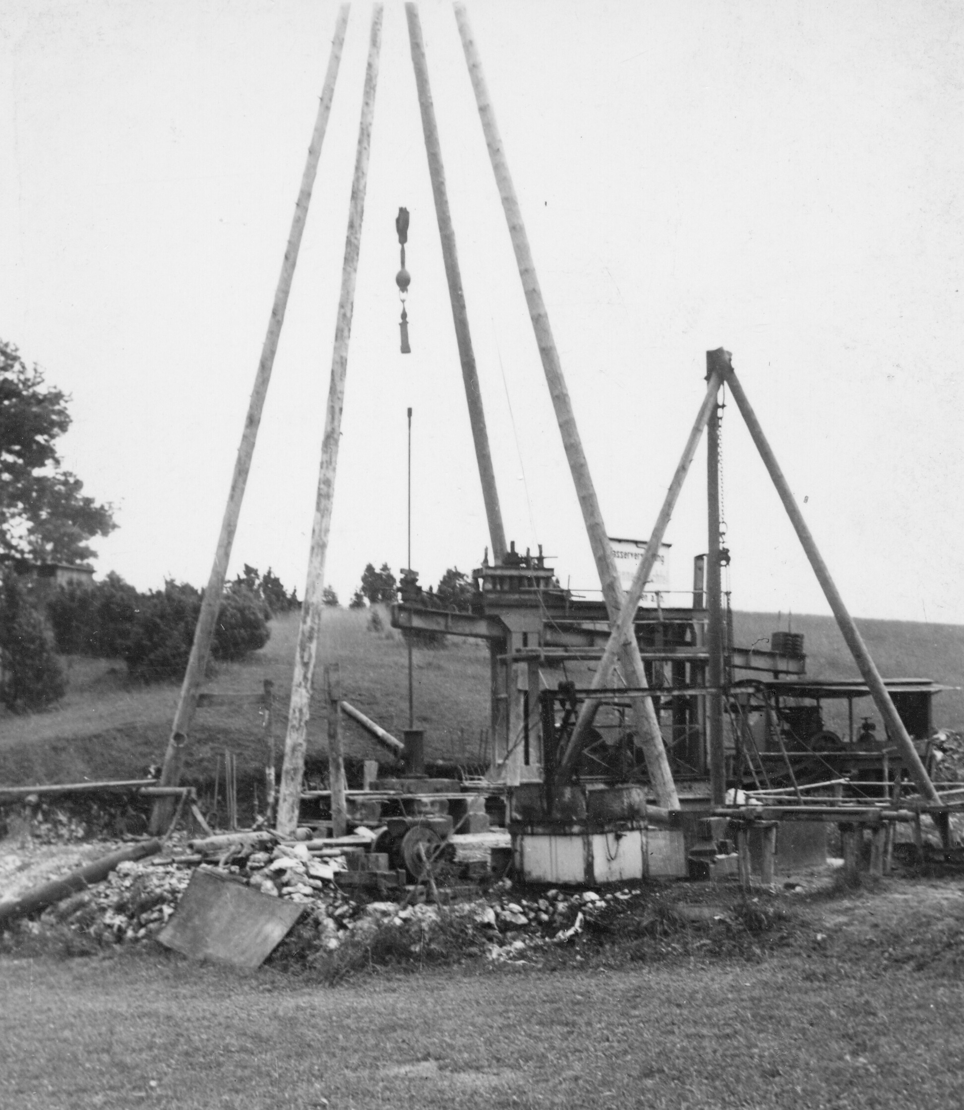 Bohrturm im Jahre 1950