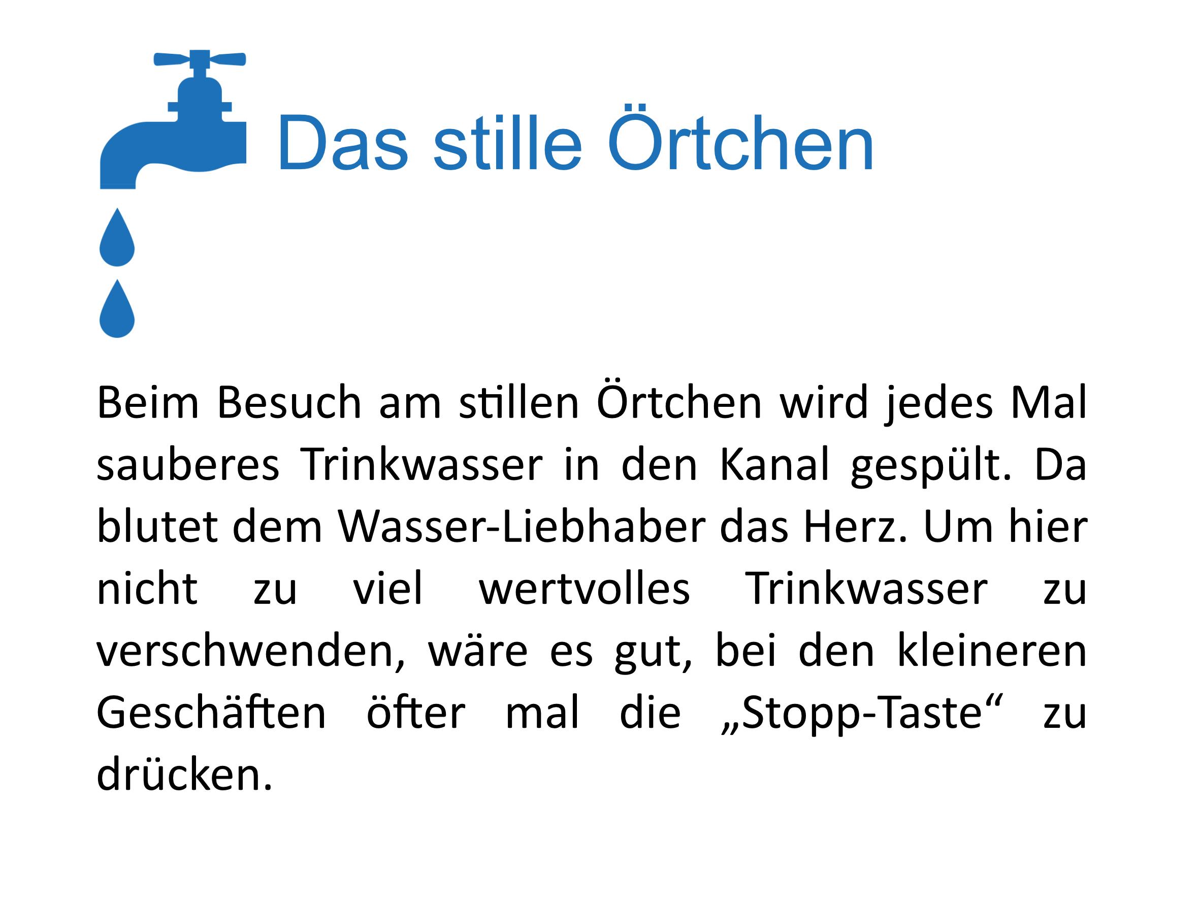 Das stille Örtchen