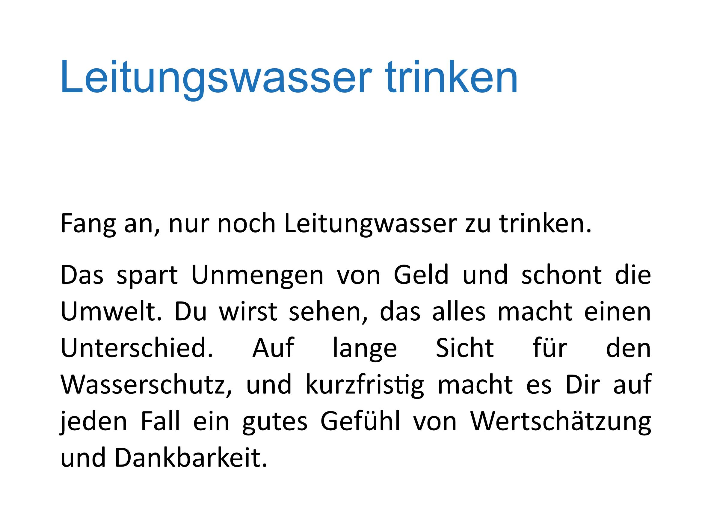 Trink Leitungswasser